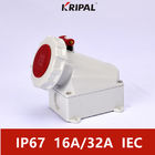 Pyłoszczelne IP67 230V 16A Przemysłowe gniazdo naścienne Norma IEC
