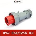 IP67 Trójfazowy 63A 125A 380V Wtyczka przemysłowa i gniazdo IEC Standard