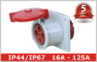 CEE Flanged Industrial Electrical Proste lub kątowe gniazda podtynkowe / gniazdo IP44 / IP67 Standard 16A, 32A, 63A, 125A
