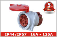 CEE Flanged Industrial Electrical Proste lub kątowe gniazda podtynkowe / gniazdo IP44 / IP67 Standard 16A, 32A, 63A, 125A
