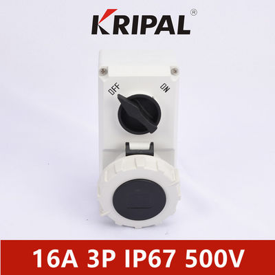 IP67 16A 3P IEC Przemysłowe gniazdo zasilania z blokadą mechaniczną