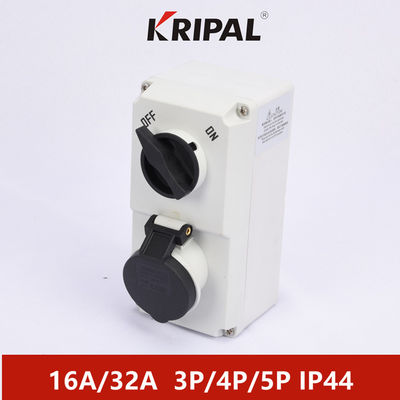 IP44 32A Trójfazowe przełączane gniazdo zasilania przemysłowego z blokadą mechaniczną