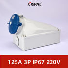 125A IP67 220V 3P IEC Standardowe gniazdo przemysłowe naścienne wodoodporne