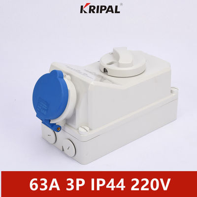 IP44 63A 3P Jednofazowe gniazdo elektryczne z blokadą IEC