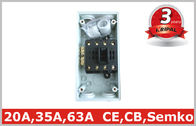Seria UKF1 IP66 Dwubiegunowy elektryczny izolowany przełącznik gniazdka 63A do izolacji zewnętrznej